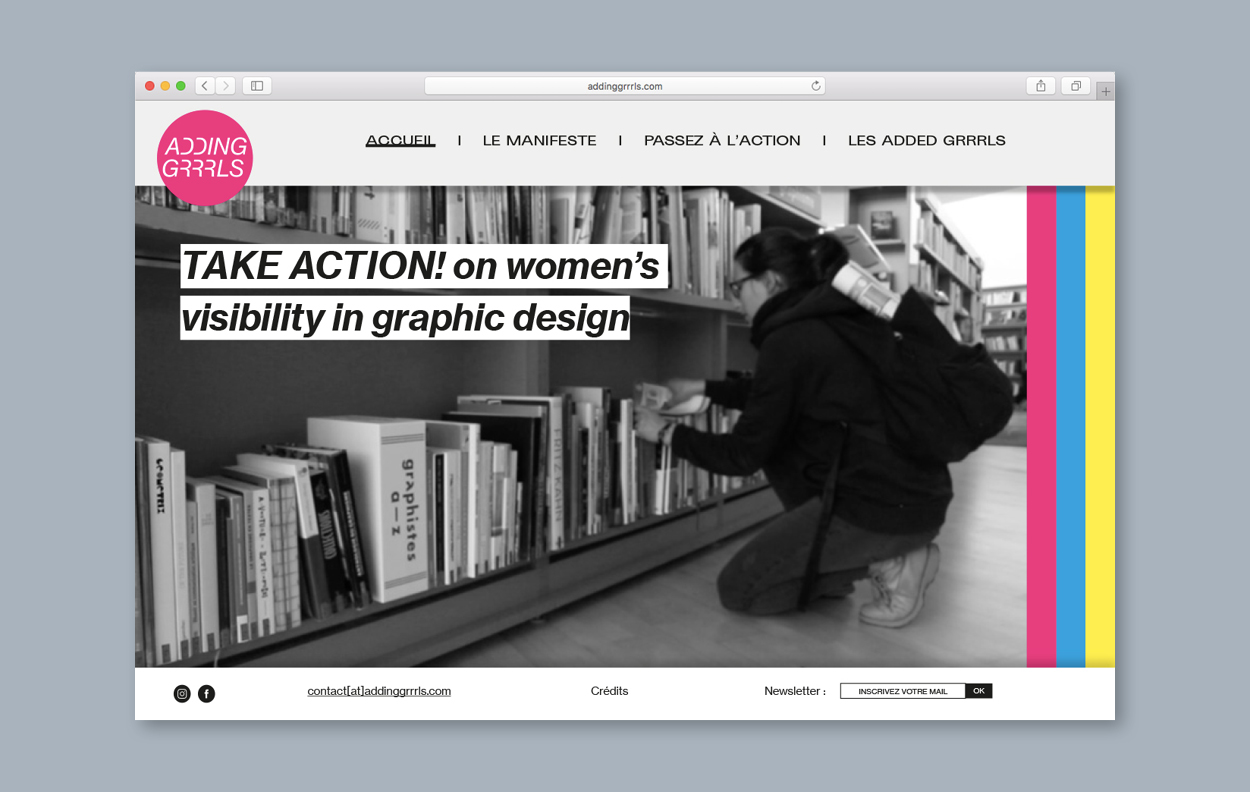 Femmes designer graphique ADDING GRRRLS WEBSITE