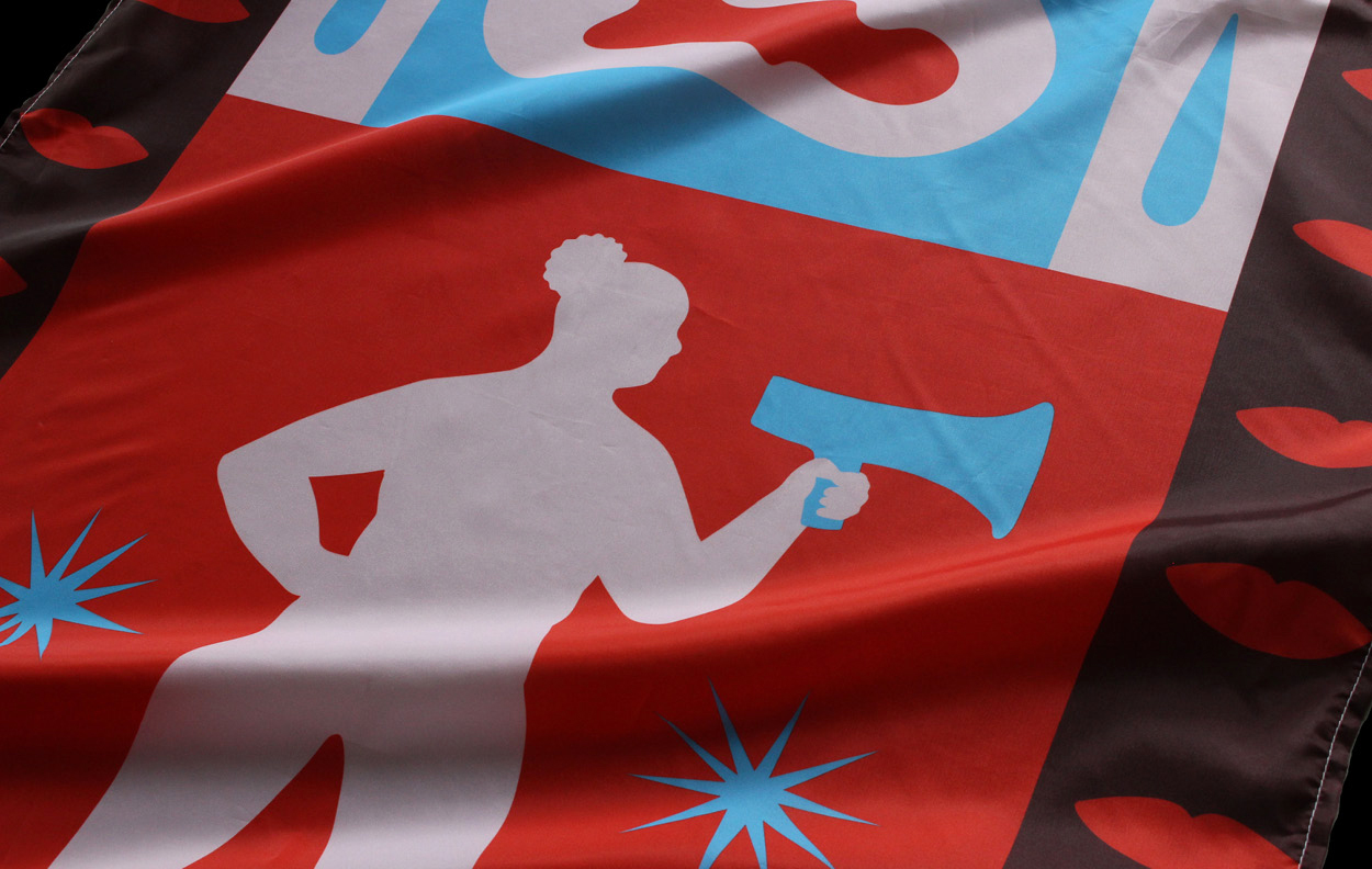 Illustration sur drapeau pour l'exposition Zéro Tabou
